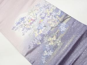 リサイクル　手描き桜模様刺繍袋帯